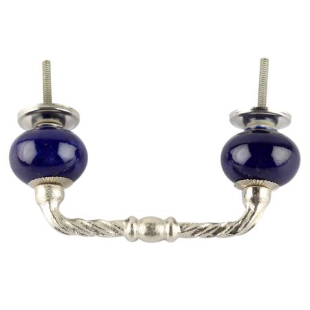 Navy Blue Ceramic Cut Bridge Handles